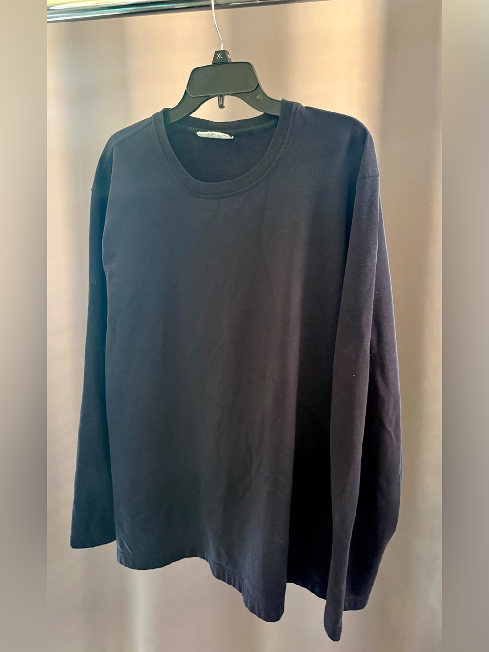 Club Room Men's Black Long Sleeve Crewneck Cotton Knit Sweatshirt Pullover XL